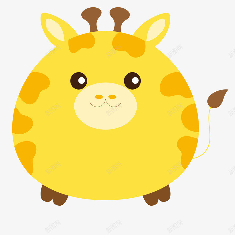 黄色小鹿卡通动物矢量图ai免抠素材_新图网 https://ixintu.com 卡通 可爱 圆形 手绘 犄角 简单 绘画 长颈鹿 矢量图