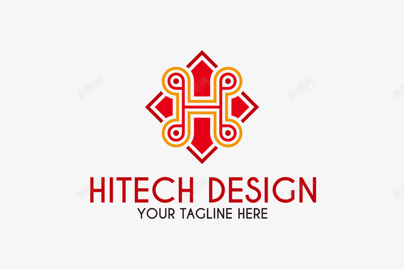红色字母logo矢量图图标ai_新图网 https://ixintu.com logo 大写H 字母 简约 精美 红色 菱形 设计感 矢量图