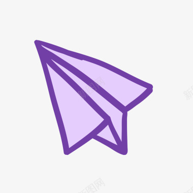 紫色手绘纸飞机元素图标图标