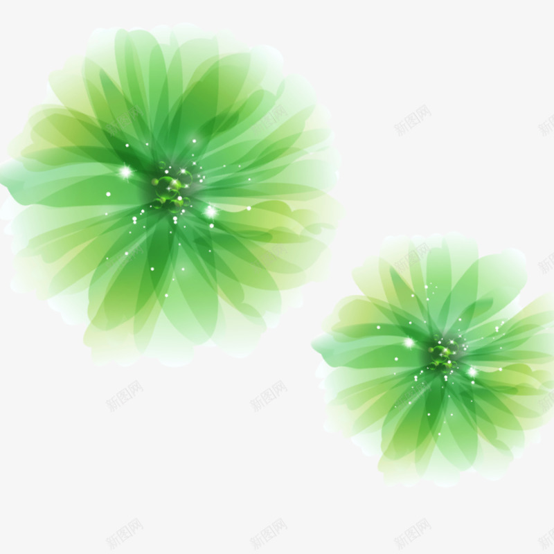 绿色晶莹花朵png免抠素材_新图网 https://ixintu.com 一闪一闪 亮金金 动感图 晶莹剔透 梦幻素材 梦幻花朵 绿色花朵素材