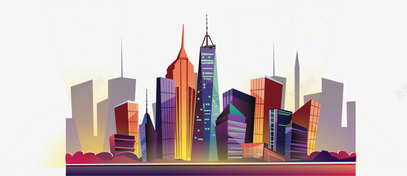 美国纽约城市大楼矢量图ai免抠素材_新图网 https://ixintu.com 矢量png 纽约 纽约大楼 美国 美国纽约 高楼大厦 矢量图