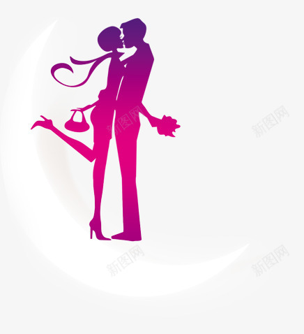 紫色甜蜜表白情侣人物剪影png免抠素材_新图网 https://ixintu.com 人物 剪影 情侣 甜蜜 紫色 表白