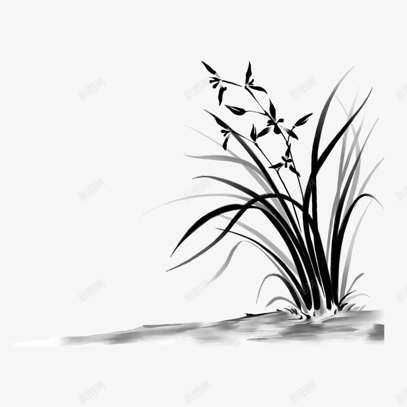中国风国画水墨花草png免抠素材_新图网 https://ixintu.com 中国风 中国风水墨花草 国画 水墨花草 花草