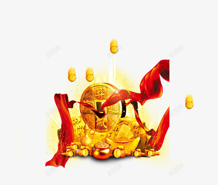 金子png免抠素材_新图网 https://ixintu.com 钱金块金元宝
