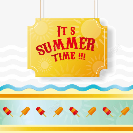 夏天summer吊牌海矢量图ai免抠素材_新图网 https://ixintu.com summer 卡通 吊牌 夏天 海水 矢量图