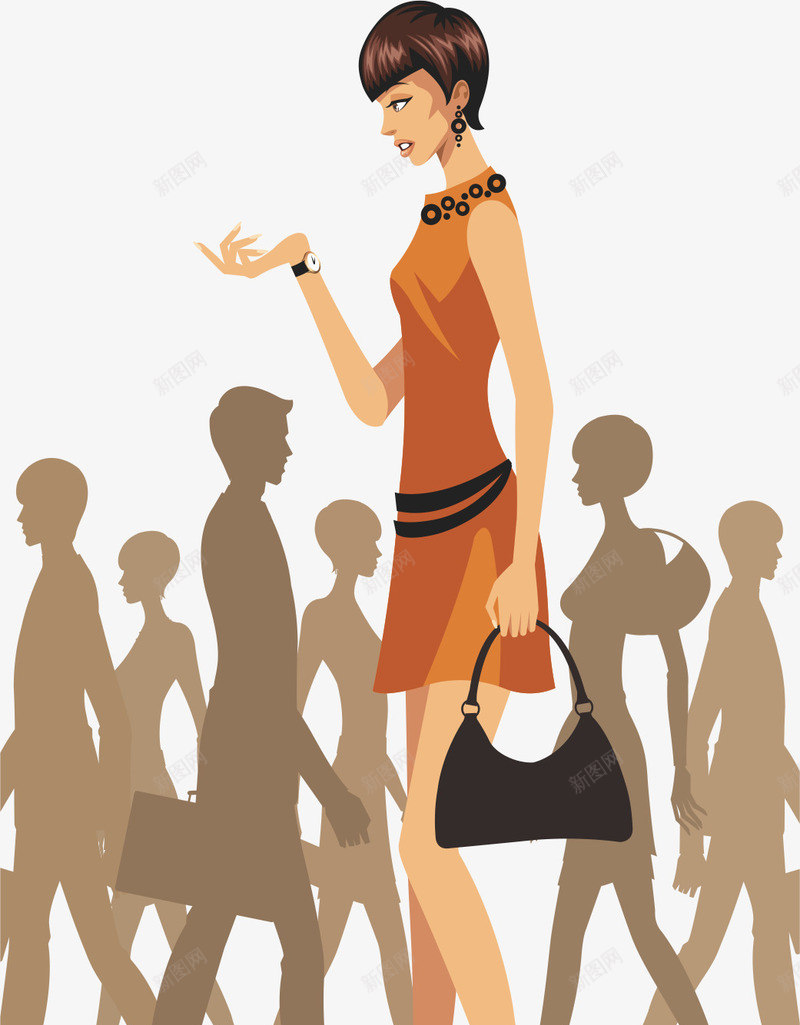 附近的人png免抠素材_新图网 https://ixintu.com 上班族 手拎皮包 白领 都市人群 附近的人