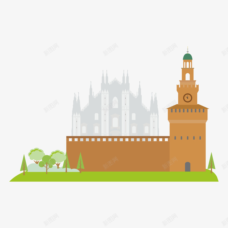 意大利建筑旅游景点元素矢量图图标ai_新图网 https://ixintu.com 免抠 国外 图标 地标 建筑 意大利 抽象 旅游 旅游景点 景点 环境 设计 风景 矢量图