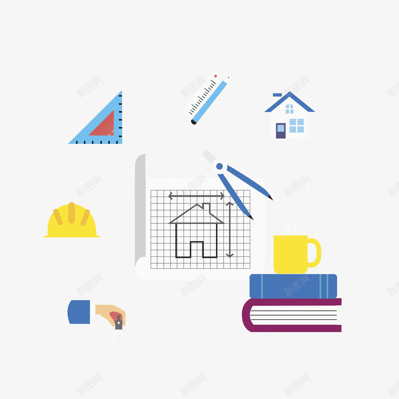 绘图工具png免抠素材_新图网 https://ixintu.com 字典 学习 学校 数学 文具 精准绘图 绘图 词典