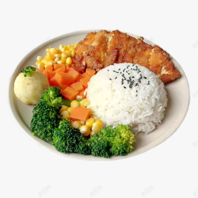 咖喱鸡排饭荤素搭配psd免抠素材_新图网 https://ixintu.com 咖喱鸡排饭 拌饭 玉米 白米饭 胡萝卜 荤素搭配 菜饭 西兰花 鸡肉