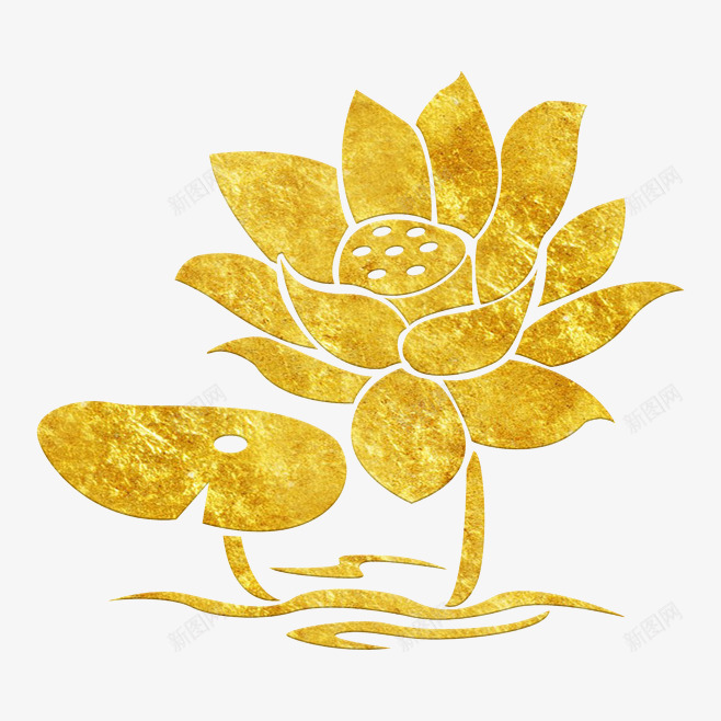 手绘卡通莲花png免抠素材_新图网 https://ixintu.com 手绘莲花 旱金莲 旱金莲花卉 莲花 莲花装饰 金莲 黄金莲花