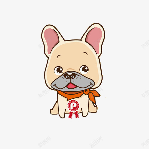 卡通呆萌小狗图png免抠素材_新图网 https://ixintu.com 卡通 可爱的 呆萌的 围巾 宠物 插图 红标签