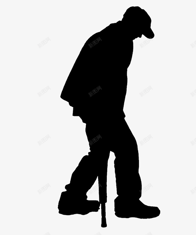 老人拄拐吃力行走剪影png免抠素材_新图网 https://ixintu.com 剪影 拄拐老人 老人剪影 老人拄拐吃力行走剪影