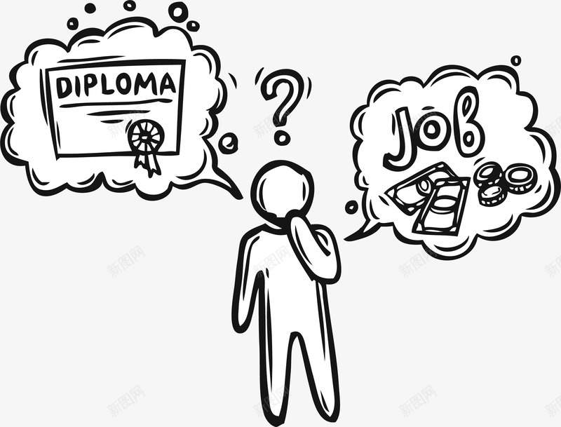 学历等于薪水png免抠素材_新图网 https://ixintu.com 提高学历 求职 矢量素材 高学历 高薪水