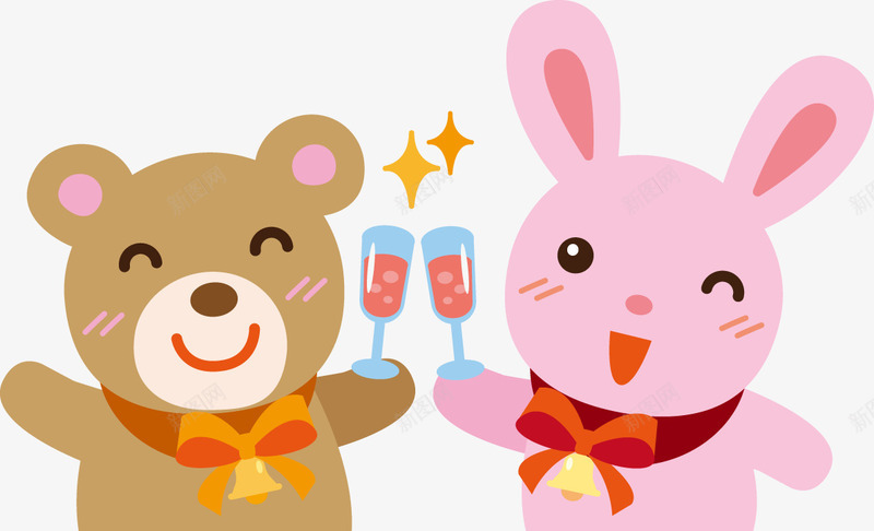 卡通小熊兔子png免抠素材_新图网 https://ixintu.com 兔子 卡通 小熊