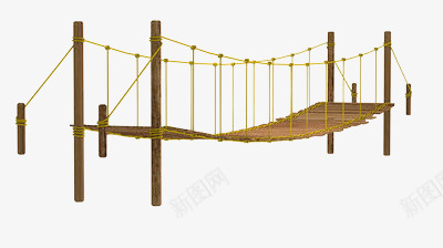 简易吊桥png免抠素材_新图网 https://ixintu.com 围栏 山村 木板