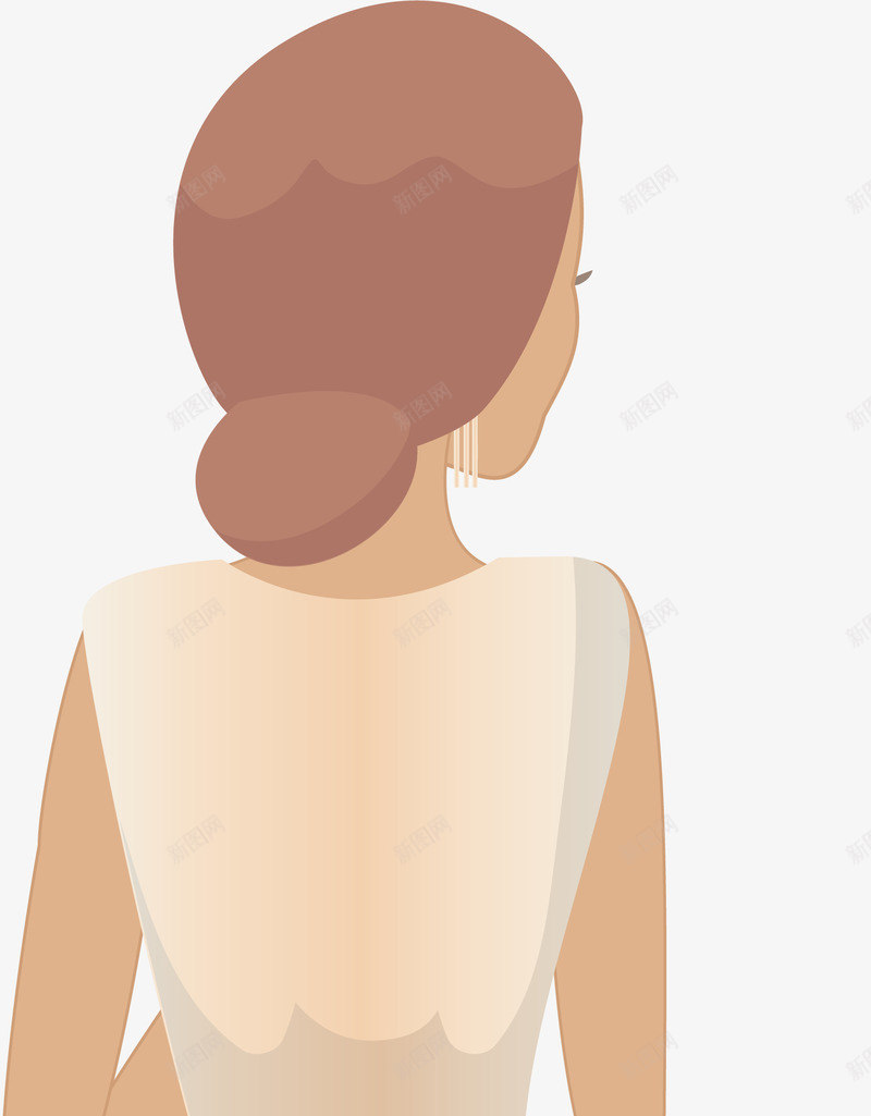 手绘女郎背影png免抠素材_新图网 https://ixintu.com 免抠PNG 女性背影 妇女 时尚 美女 贵妇 逛街