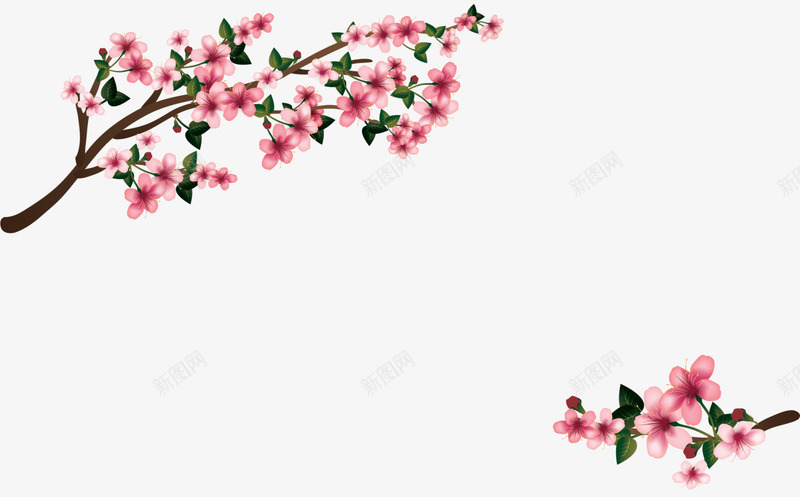 春天红色桃花装饰png免抠素材_新图网 https://ixintu.com 春天 春季 春暖花开 桃花朵朵开 桃花装饰 红色桃花