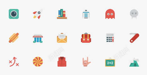 常用小图标png_新图网 https://ixintu.com 商店 图书 火箭 相机 计算器
