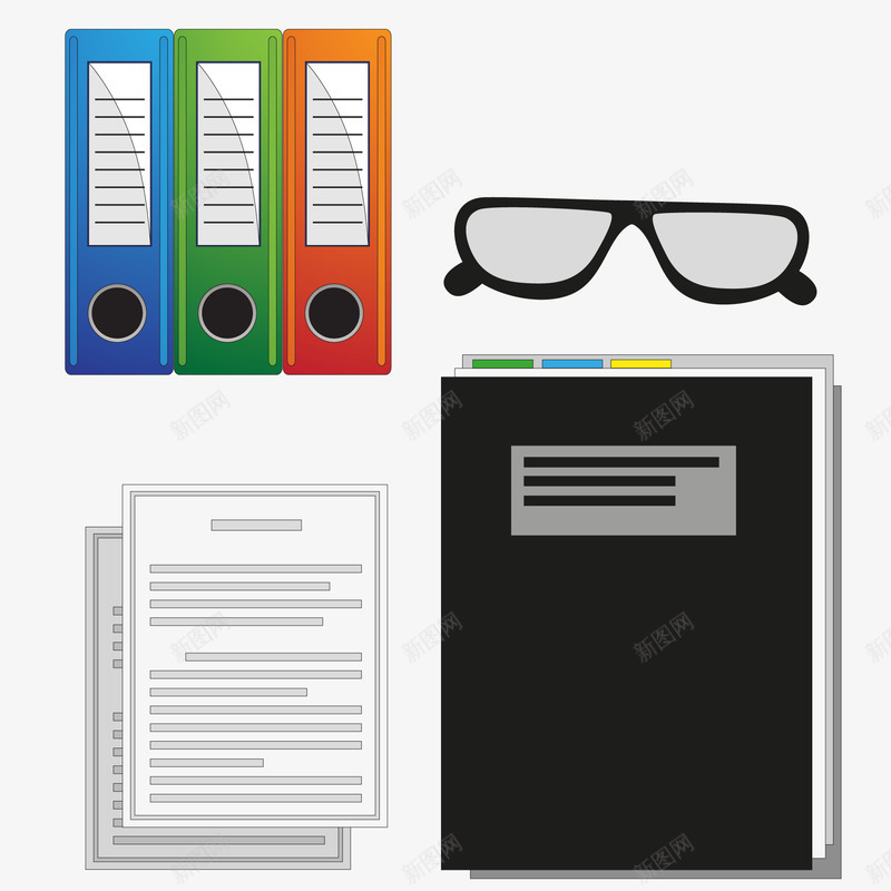 商务文件查阅矢量图ai免抠素材_新图网 https://ixintu.com 商务信息 商务文件 彩色 文件夹 查看 查阅 矢量图