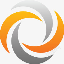 特色LOGO标图标png_新图网 https://ixintu.com 创意标志 创意设计 时尚标志 灰色 特色LOGO设计图标下载 风车形状的标志 黄色