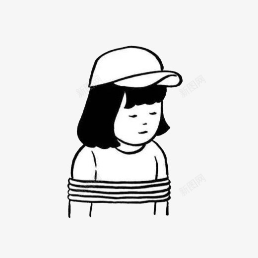 戴帽子的少女png免抠素材_新图网 https://ixintu.com 少女 帽子 捆绑 齐耳短发