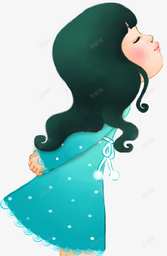 嗅觉人物手绘少女png免抠素材_新图网 https://ixintu.com 人物 嗅觉 少女