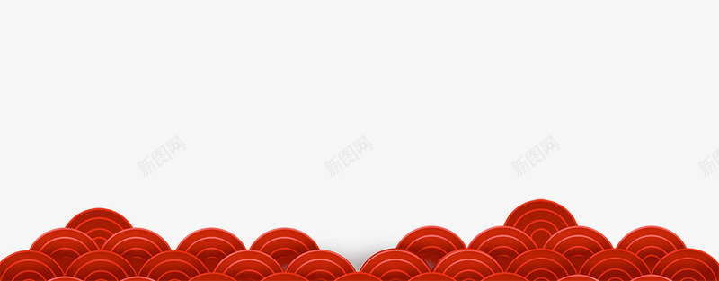 装饰png免抠素材_新图网 https://ixintu.com 中国风 圆形 手绘海水 素材 红色