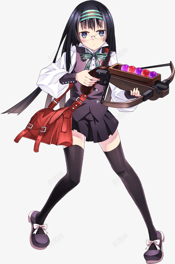 动漫少女小萝莉手拿武器png免抠素材_新图网 https://ixintu.com 少女 武器