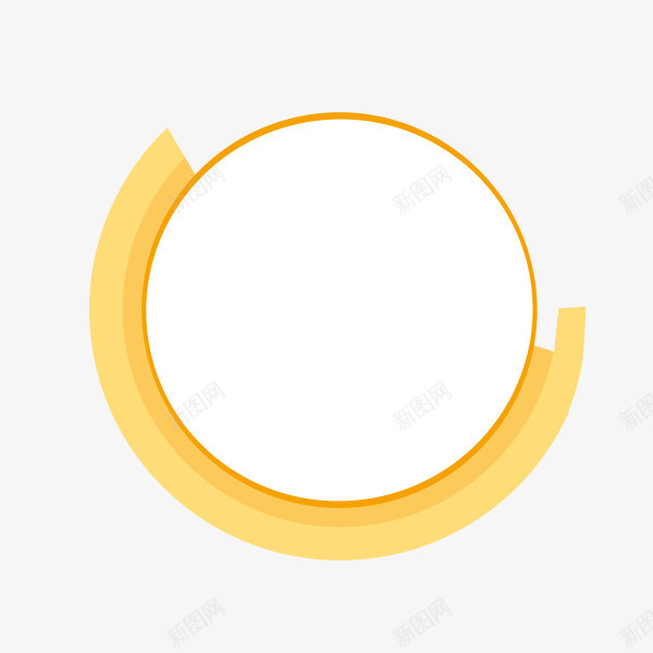 圆形边框png免抠素材_新图网 https://ixintu.com 图形框 图形框框 橙色 科技 科技方框 简单 简约