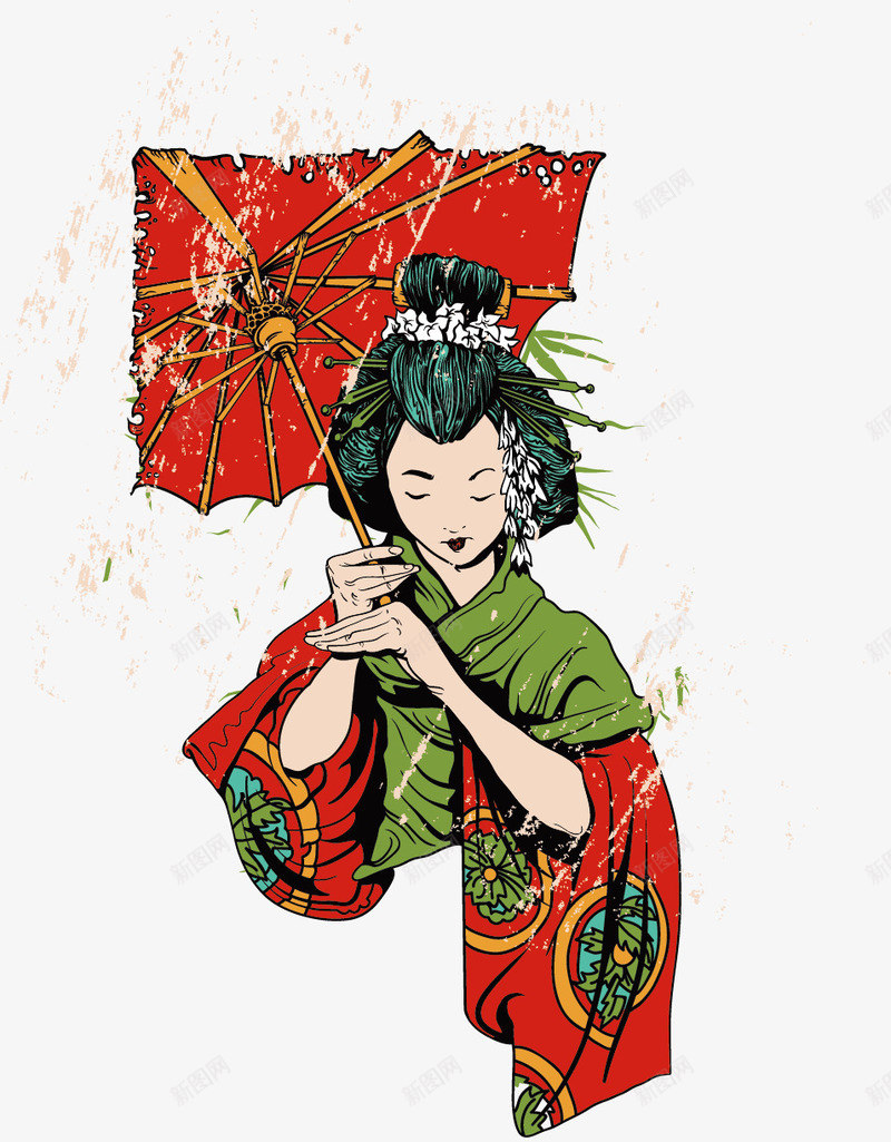 手绘歌姬png免抠素材_新图网 https://ixintu.com 人物插画 手绘人物 日本人物 歌姬素材