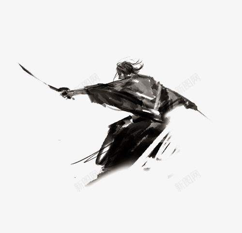 剑客png免抠素材_新图网 https://ixintu.com 侠客 侠客水墨画 剑 剪影 古代 古代大侠 古风男 江湖 男剑客 舞剑 黑色