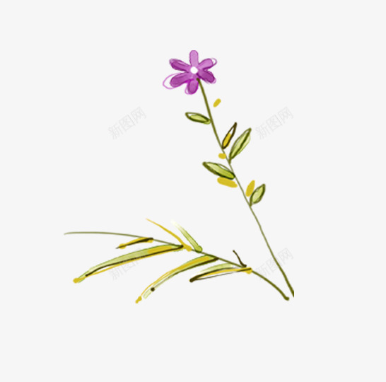 紫色手绘小花花草png免抠素材_新图网 https://ixintu.com 小花 手绘 紫色 花草