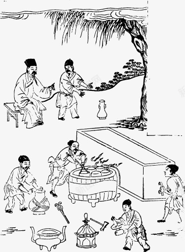 中国古人物线稿插画矢量图ai免抠素材_新图网 https://ixintu.com 古人书法 古典 古画 山水画 水墨 水墨风 生活百趣 画 白描 矢量图 福字书法矢量图
