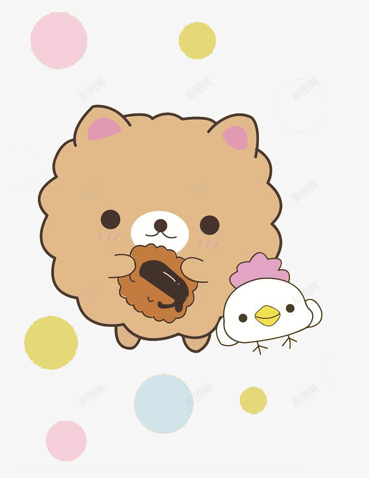 羊驼和小鸡png免抠素材_新图网 https://ixintu.com 可爱 小绵羊 小鸡 搞怪 萌宠