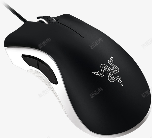 实物雷蛇黑白鼠标png免抠素材_新图网 https://ixintu.com 产品实物 游戏外设 游戏鼠标 电脑配件 雷蛇鼠标 高端鼠标 黑色 鼠标样式