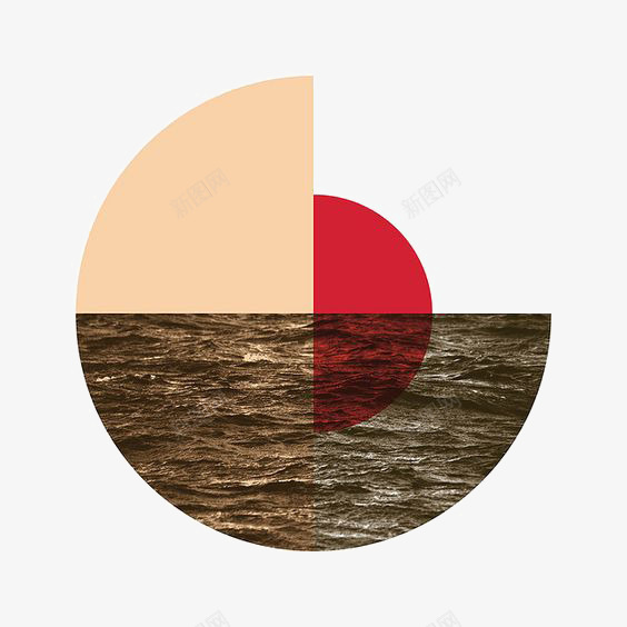 创意日出png免抠素材_新图网 https://ixintu.com 夕阳 大海 日出免扣元素 海平面 红日