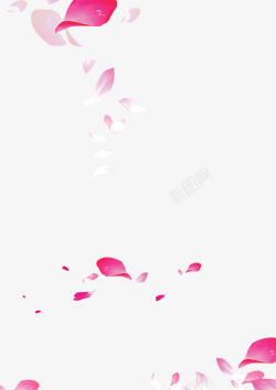 粉色花瓣漂浮装饰素材