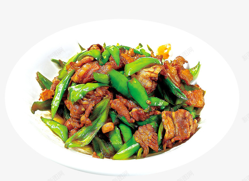 绿色五花肉青椒爆炒肉丝png免抠素材_新图网 https://ixintu.com 中式 中餐 回锅肉 家常菜 川味 炒锅 肉片 青椒炒肉