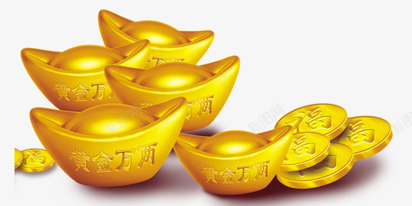 创意金色春节金元宝png免抠素材_新图网 https://ixintu.com 创意 春节 素材 金元宝 金色