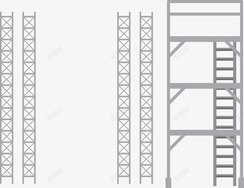 PPT信息图元素png免抠素材_新图网 https://ixintu.com PPT 信息图 商业 建筑工地架子 建筑铁架 插画 梯子 舞台铁架
