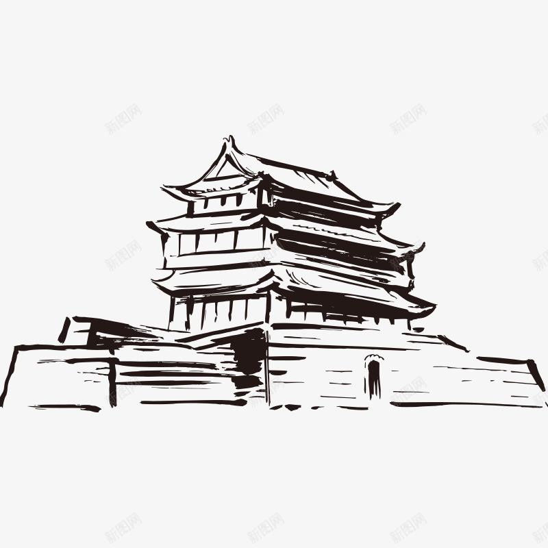 素描房子城市png免抠素材_新图网 https://ixintu.com 地产 城市 城镇 建筑 素描房子 都市 高楼