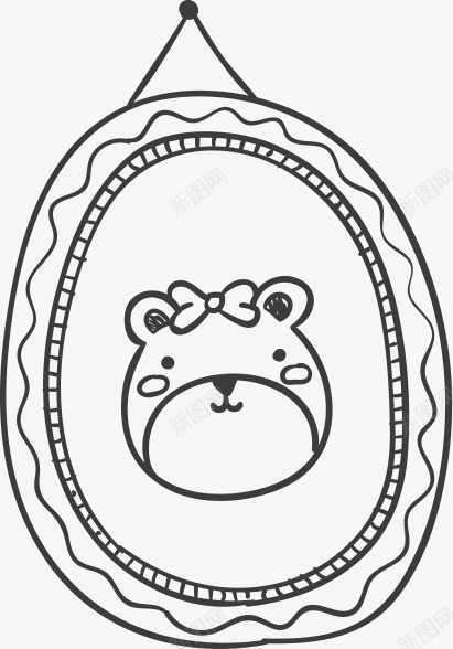 手绘边框小熊展架png免抠素材_新图网 https://ixintu.com 边框