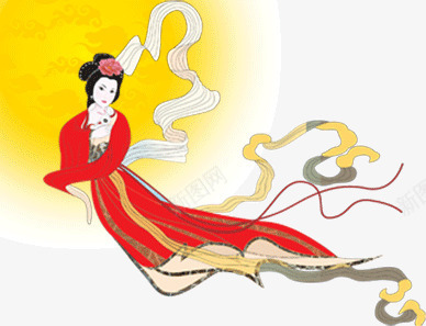 嫦娥奔月png免抠素材_新图网 https://ixintu.com 奔月 嫦娥 月亮