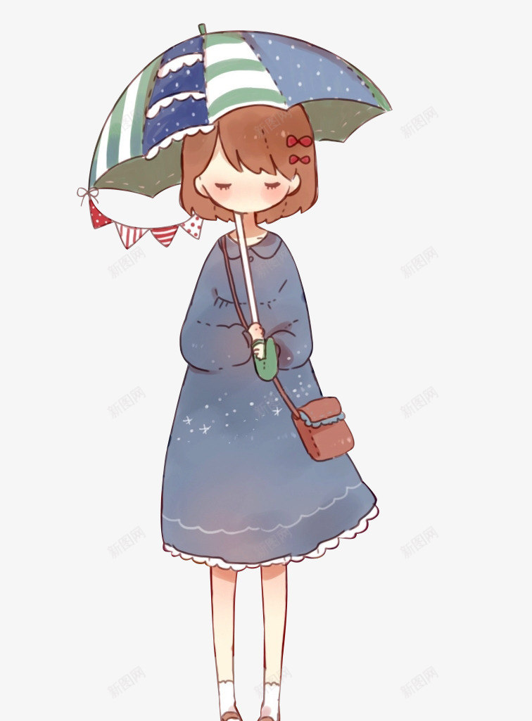 打伞卡通可爱少女png免抠素材_新图网 https://ixintu.com 卡通 可爱 少女 打伞