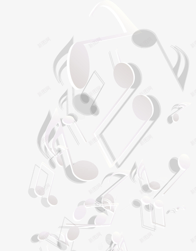 白色音符漂浮png免抠素材_新图网 https://ixintu.com 免抠PNG 海报音符 演奏会 简约 音乐会 音乐海报 音乐符号 音符花边