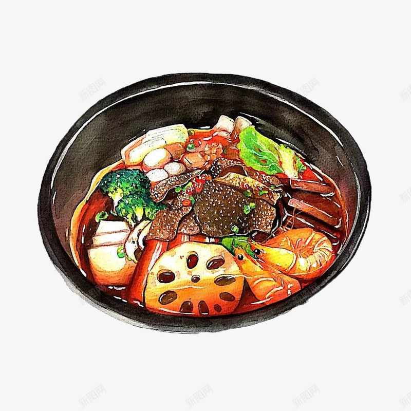 川味火锅底锅菜psd免抠素材_新图网 https://ixintu.com 四川 川味 川味火锅 底锅 红油 美味 美食 麻辣