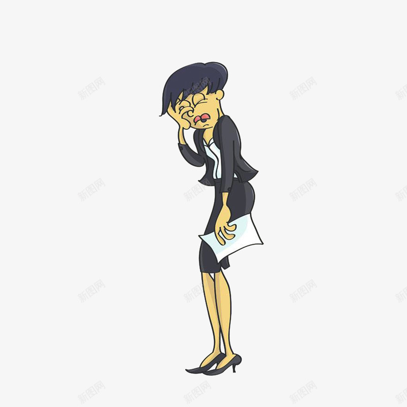 捂脸哭泣的女士png免抠素材_新图网 https://ixintu.com 不高兴卡通 伤心 悲伤 捂脸哭泣 无助 短发女士