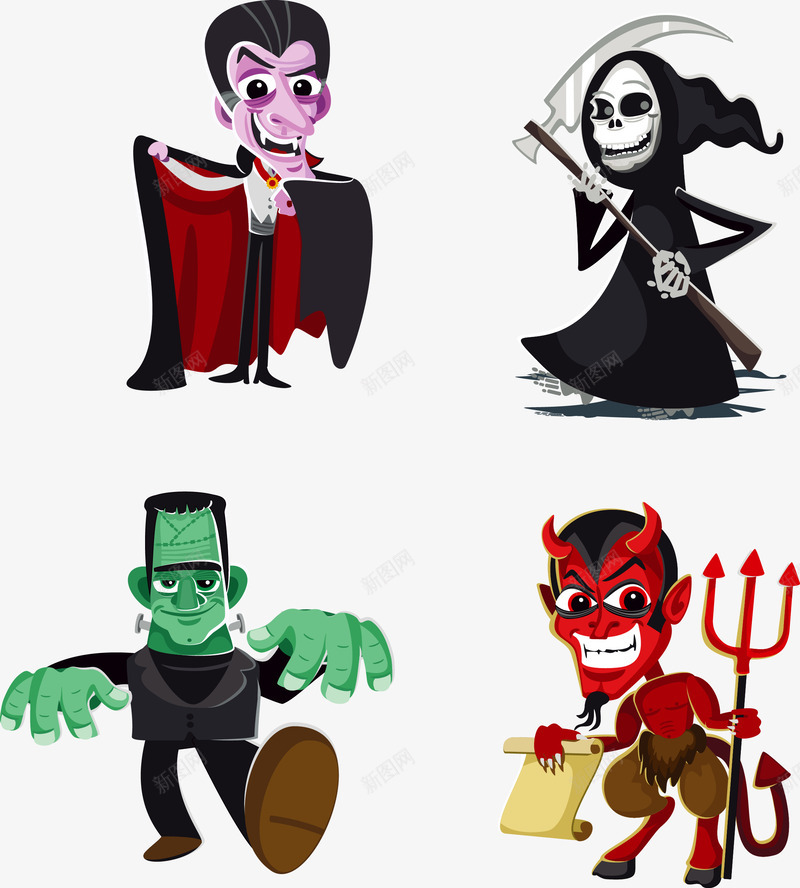 万圣节恶魔png免抠素材_新图网 https://ixintu.com 万圣节 僵尸 吸血鬼 恶魔