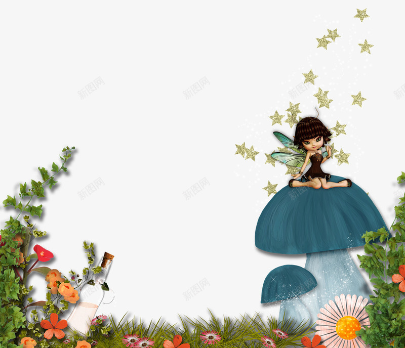 水彩花卉花卉边框png免抠素材_新图网 https://ixintu.com 水彩花卉 水彩花卉边框 花卉边框图案 花草素材
