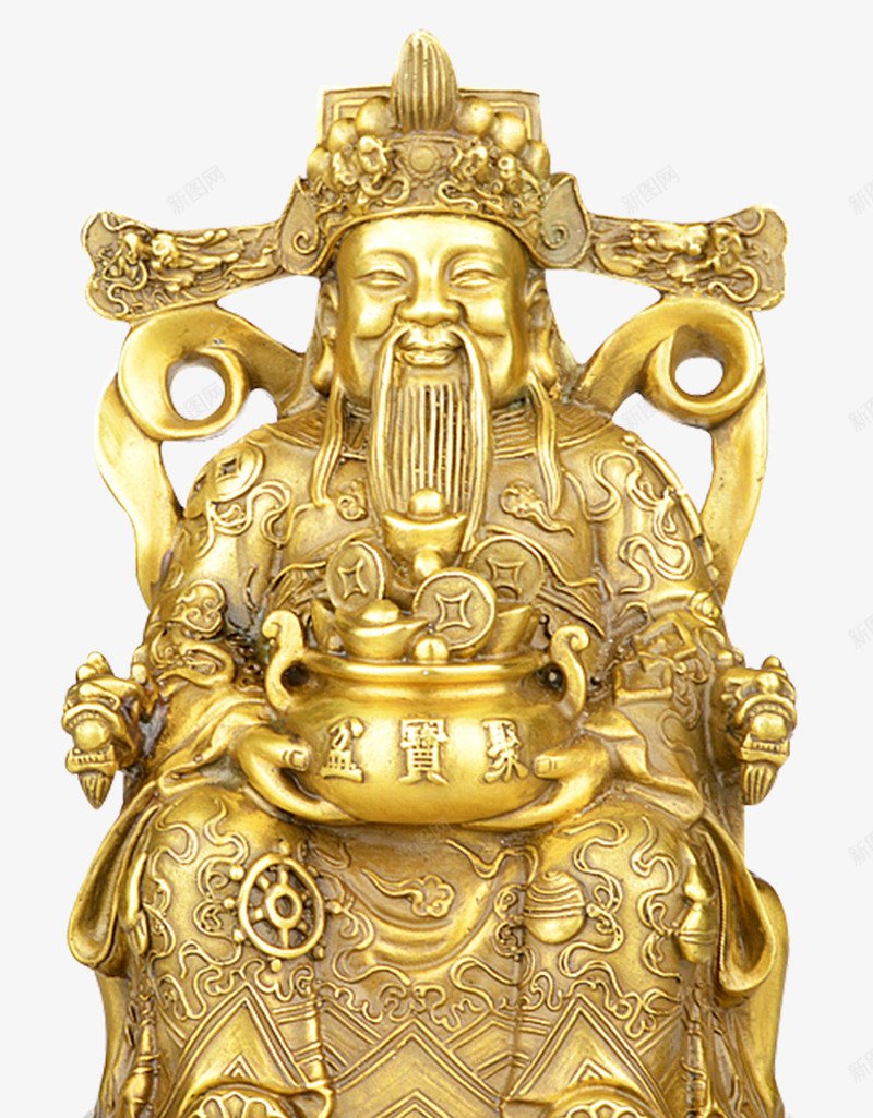 开光文财神png免抠素材_新图网 https://ixintu.com 佛像 摆件 文财神 铜像 风水文财神